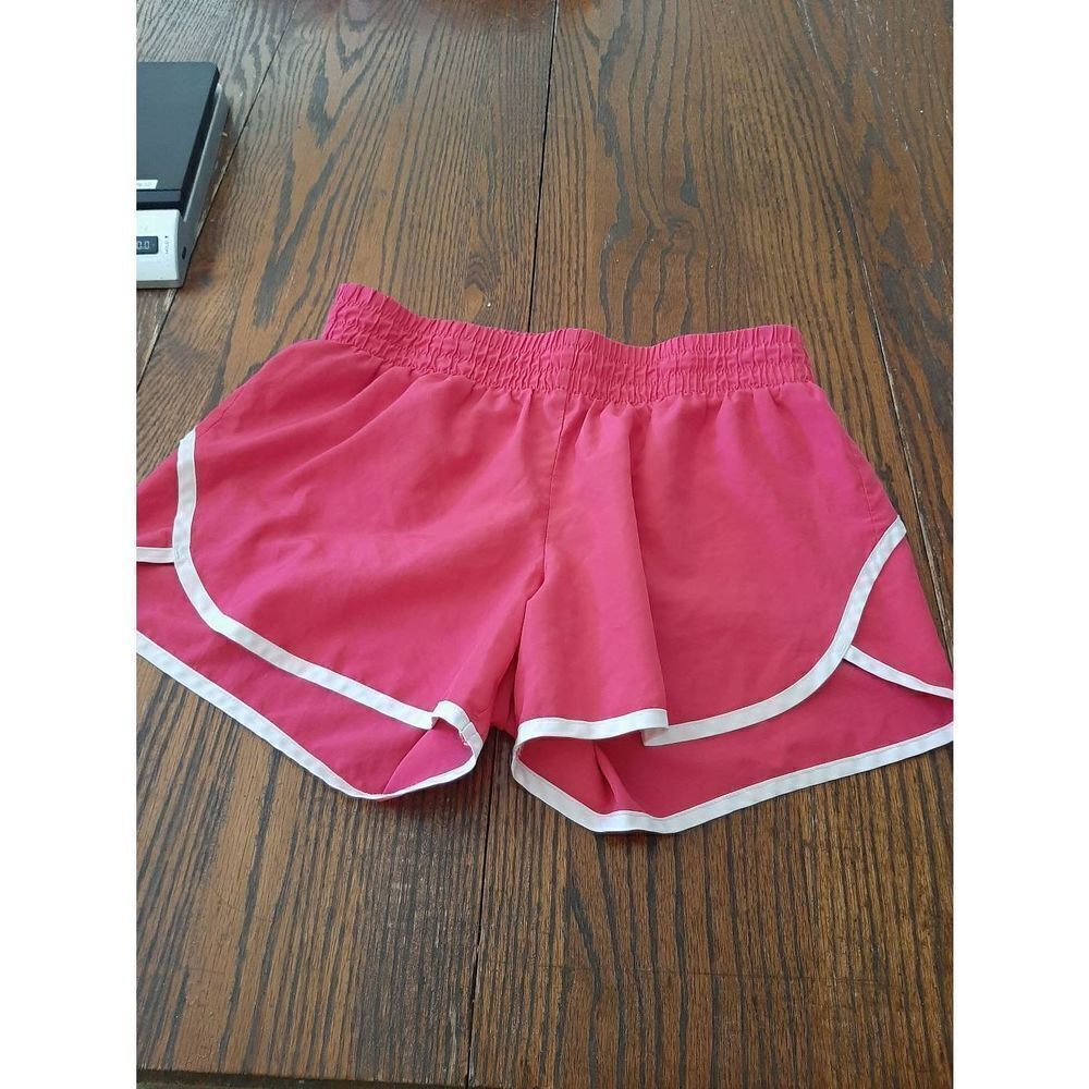 Small 4/6 Athletic Works Pink White Dolphin Hem Athletic Casual Shorts Run Gym